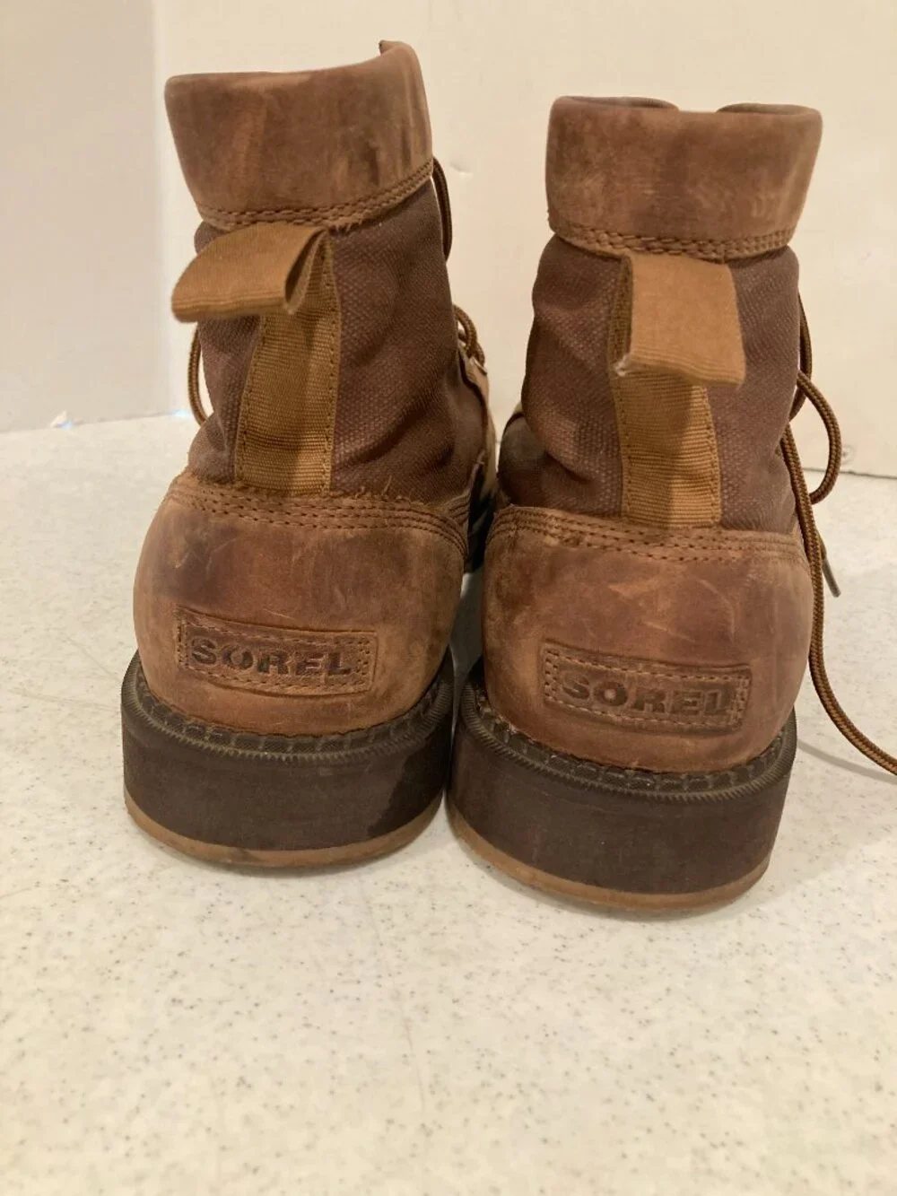 SOREL MENS LEATHER WATERPROOF LACED UP BOOTS SIZE 13 - Picture 6 of 7